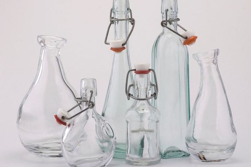 Botellas de cristal transparentes con cierre mecánico: limpiar botellas de gasificador